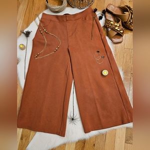 PATRIZIA LUCA MILANO Cropped Wide Leg Stretch Pants